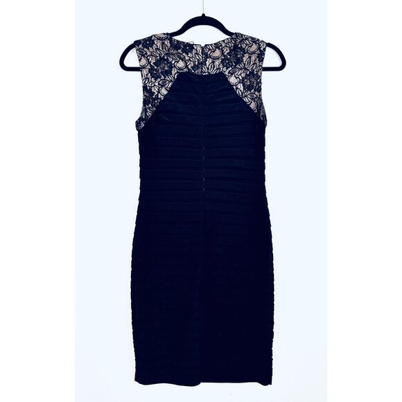 Adrianna Papell Black Size 6 Sleeveless Sheath Dress Lace - Picture 2 of 5